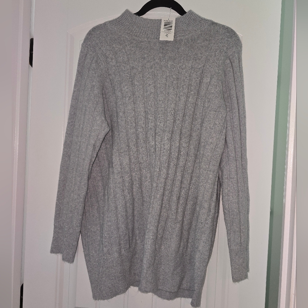 Torrid Gray Crewneck Sweater Classic Knit